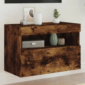 Mueble de TV de pared con luces LED roble ahumado 60x30x40 cm de , Muebles TV - Ref: Foro24-837191, Precio: 56,91 €, Descuent...
