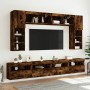 Mueble de TV de pared con luces LED roble ahumado 60x30x40 cm de , Muebles TV - Ref: Foro24-837191, Precio: 57,95 €, Descuent...