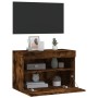 Mueble de TV de pared con luces LED roble ahumado 60x30x40 cm de , Muebles TV - Ref: Foro24-837191, Precio: 57,95 €, Descuent...