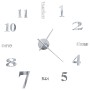 Reloj de pared 3D de diseño moderno 100 cm XXL plateado de vidaXL, Relojes de pared - Ref: Foro24-50636, Precio: 28,71 €, Des...
