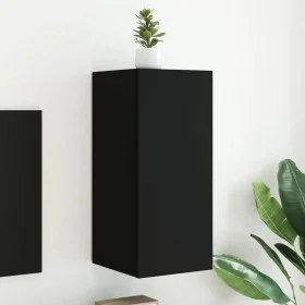 Mueble de TV de pared con luces LED negro 30,5x35x70 cm de , Muebles TV - Ref: Foro24-837234, Precio: 48,15 €, Descuento: %