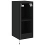 Mueble de TV de pared con luces LED negro 30,5x35x70 cm de , Muebles TV - Ref: Foro24-837234, Precio: 48,73 €, Descuento: %