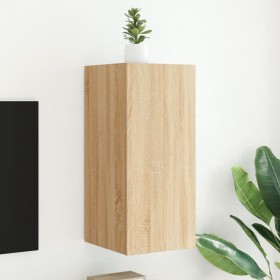Mueble de TV de pared con luces LED roble Sonoma 30,5x35x70 cm de , Muebles TV - Ref: Foro24-837236, Precio: 47,80 €, Descuen...