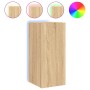 Mueble de TV de pared con luces LED roble Sonoma 30,5x35x70 cm de , Muebles TV - Ref: Foro24-837236, Precio: 47,80 €, Descuen...