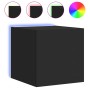 Mueble de TV de pared con luces LED negro 30,5x35x30 cm de , Muebles TV - Ref: Foro24-837220, Precio: 37,33 €, Descuento: %