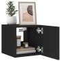 Mueble de TV de pared con luces LED negro 30,5x35x30 cm de , Muebles TV - Ref: Foro24-837220, Precio: 37,33 €, Descuento: %