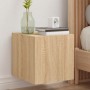 Mueble de TV de pared con luces LED roble Sonoma 30,5x35x30 cm de , Muebles TV - Ref: Foro24-837222, Precio: 34,29 €, Descuen...