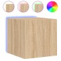 Mueble de TV de pared con luces LED roble Sonoma 30,5x35x30 cm de , Muebles TV - Ref: Foro24-837222, Precio: 34,29 €, Descuen...