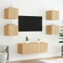 Mueble de TV de pared con luces LED roble Sonoma 30,5x35x30 cm de , Muebles TV - Ref: Foro24-837222, Precio: 34,29 €, Descuen...