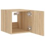 Mueble de TV de pared con luces LED roble Sonoma 30,5x35x30 cm de , Muebles TV - Ref: Foro24-837222, Precio: 34,29 €, Descuen...