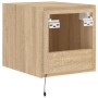 Mueble de TV de pared con luces LED roble Sonoma 30,5x35x30 cm de , Muebles TV - Ref: Foro24-837222, Precio: 34,29 €, Descuen...