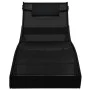 Tumbona con cojín ratán sintético negro de vidaXL, Tumbonas - Ref: Foro24-44717, Precio: 90,90 €, Descuento: %