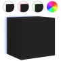 Mueble de TV de pared con luces LED negro 40,5x35x40 cm de , Muebles TV - Ref: Foro24-837248, Precio: 43,23 €, Descuento: %