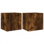Muebles TV de pared luces LED 2 uds roble ahumado 40,5x35x40 cm de , Muebles TV - Ref: Foro24-837255, Precio: 68,55 €, Descue...