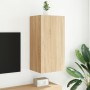 Mueble de TV de pared con luces LED roble Sonoma 40,5x35x80 cm de , Muebles TV - Ref: Foro24-837262, Precio: 58,09 €, Descuen...