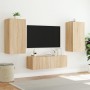 Mueble de TV de pared con luces LED roble Sonoma 40,5x35x80 cm de , Muebles TV - Ref: Foro24-837262, Precio: 58,09 €, Descuen...