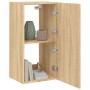 Mueble de TV de pared con luces LED roble Sonoma 40,5x35x80 cm de , Muebles TV - Ref: Foro24-837262, Precio: 58,09 €, Descuen...