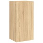 Mueble de TV de pared con luces LED roble Sonoma 40,5x35x80 cm de , Muebles TV - Ref: Foro24-837262, Precio: 58,09 €, Descuen...