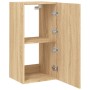 Mueble de TV de pared con luces LED roble Sonoma 40,5x35x80 cm de , Muebles TV - Ref: Foro24-837262, Precio: 58,09 €, Descuen...