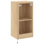 Mueble de TV de pared con luces LED roble Sonoma 40,5x35x80 cm de , Muebles TV - Ref: Foro24-837262, Precio: 58,09 €, Descuen...