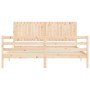 Estructura de cama de matrimonio con cabecero madera maciza de , Camas y somieres - Ref: Foro24-3194781, Precio: 186,38 €, De...
