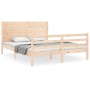 Estructura de cama con cabecero madera maciza 160x200 cm de , Camas y somieres - Ref: Foro24-3194646, Precio: 173,62 €, Descu...