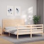 Estructura de cama con cabecero madera maciza 160x200 cm de , Camas y somieres - Ref: Foro24-3194646, Precio: 173,62 €, Descu...
