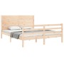 Estructura de cama con cabecero madera maciza 160x200 cm de , Camas y somieres - Ref: Foro24-3194646, Precio: 173,62 €, Descu...