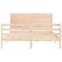 Estructura de cama con cabecero madera maciza 160x200 cm de , Camas y somieres - Ref: Foro24-3194646, Precio: 173,62 €, Descu...