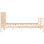 Estructura de cama con cabecero madera maciza 160x200 cm de , Camas y somieres - Ref: Foro24-3194646, Precio: 173,62 €, Descu...