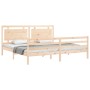 Estructura de cama de matrimonio con cabecero madera maciza de , Camas y somieres - Ref: Foro24-3194066, Precio: 186,03 €, De...