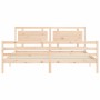 Estructura de cama de matrimonio con cabecero madera maciza de , Camas y somieres - Ref: Foro24-3194066, Precio: 186,03 €, De...