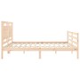 Estructura de cama de matrimonio con cabecero madera maciza de , Camas y somieres - Ref: Foro24-3194066, Precio: 186,03 €, De...