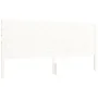 Double bed frame with white solid wood headboard by , Beds and slatted bases - Ref: Foro24-3194652, Price: 210,94 €, Discount: %
