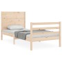 Estructura de cama individual con cabecero madera maciza de , Camas y somieres - Ref: Foro24-3194596, Precio: 111,25 €, Descu...