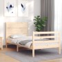 Estructura de cama individual con cabecero madera maciza de , Camas y somieres - Ref: Foro24-3194596, Precio: 111,25 €, Descu...