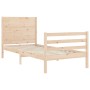 Estructura de cama individual con cabecero madera maciza de , Camas y somieres - Ref: Foro24-3194596, Precio: 111,25 €, Descu...
