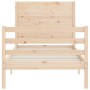 Estructura de cama individual con cabecero madera maciza de , Camas y somieres - Ref: Foro24-3194596, Precio: 111,25 €, Descu...
