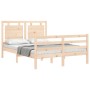 Estructura de cama de matrimonio con cabecero madera maciza de , Camas y somieres - Ref: Foro24-3194026, Precio: 155,50 €, De...