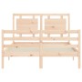 Estructura de cama de matrimonio con cabecero madera maciza de , Camas y somieres - Ref: Foro24-3194026, Precio: 155,50 €, De...