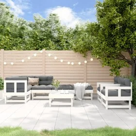 Juego de muebles de jardín 8 piezas madera maciza pino blanco de , Conjuntos de jardín - Ref: Foro24-3186222, Precio: 448,23 ...
