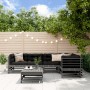 Mesa y taburetes altos jardín 6 pzas madera maciza de pino gris de , Conjuntos de jardín - Ref: Foro24-3186475, Precio: 413,3...