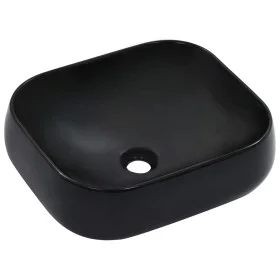 Lavabo 44,5x39,5x14,5 cm cerámica negro de vidaXL, Lavabos - Ref: Foro24-143906, Precio: 70,80 €, Descuento: %