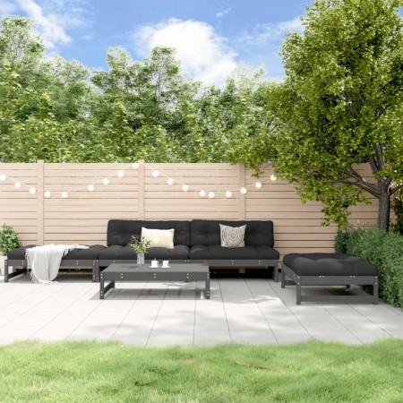 Juego de sofás de jardín 5 piezas madera maciza de pino gris de , Conjuntos de jardín - Ref: Foro24-3186636, Precio: 570,02 €...