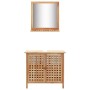Mueble de lavabo con espejo de madera maciza de nogal de vidaXL, Muebles de baño - Ref: Foro24-247607, Precio: 108,73 €, Desc...