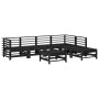 Juego de muebles de jardín 7 piezas madera maciza de pino negro de , Conjuntos de jardín - Ref: Foro24-3186442, Precio: 454,6...