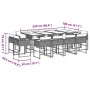 Set comedor jardín y cojines 13 pzas ratán sintético gris claro en Conjuntos de jardín | Comprar online en Foru.es