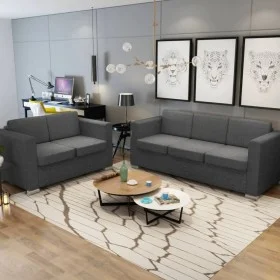 Conjunto de sofás 2 unidades tela gris oscuro de , Sofás - Ref: Foro24-274214, Precio: 859,00 €, Descuento: %