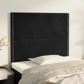 Headboards 2 units of black velvet 80x5x78/88 cm by , Headboards and footboards - Ref: Foro24-3116224, Price: 49,96 €, Discou...