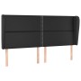 Cabecero con orejas cuero sintético negro 203x23x118/128 cm de , Cabeceros y pies de cama - Ref: Foro24-3117924, Precio: 110,...